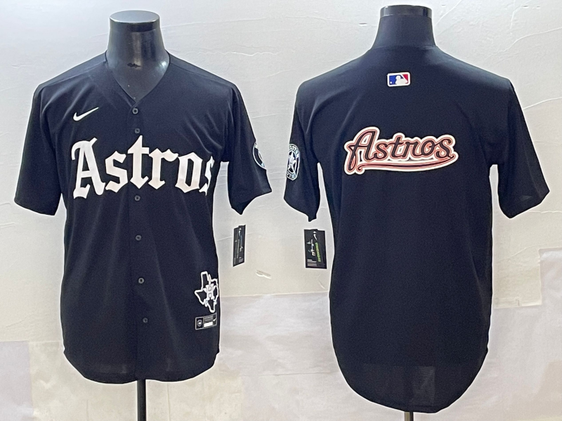 Men Houston Astros blank black MLB Nike 2025 jersey 12->houston astros->MLB Jersey